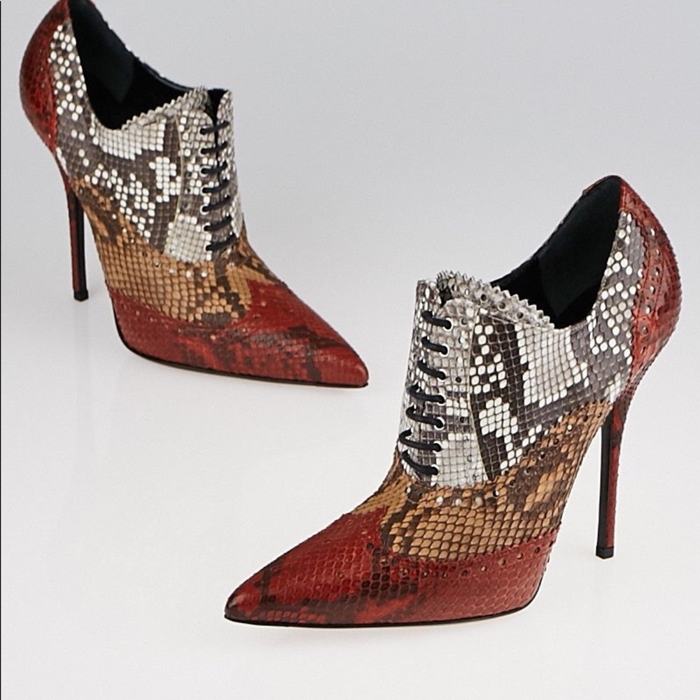Authentic Gucci Python Laceup Brogue Oxfords Size… - image 1